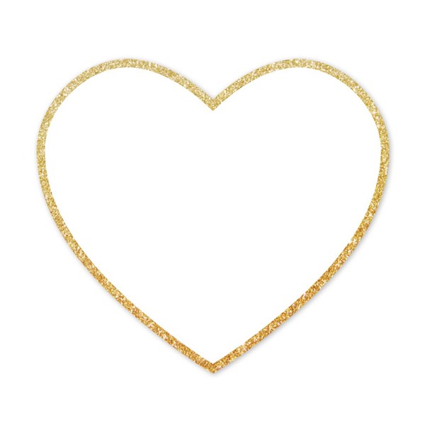 Andaz Press Heart Gift Tags, Solid Border, Blank, Printed Gold Glitter, 30-Pack