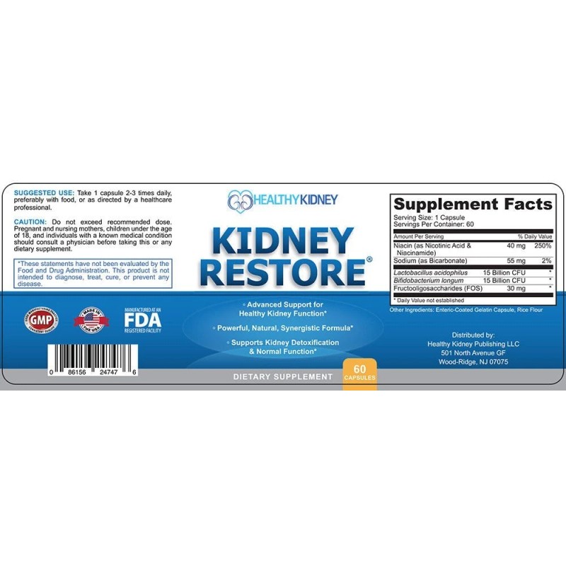 Kidney Restore Health Cleanse Support Detox Natural Supplement High Quality
