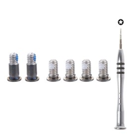 Bfenown 6pcs Set Bottom Case Screws + 1pcs 5 Point Pentalobe Screwdriver for MacBook Retina 15-inch A1707 (Touch Bar) (EMC 3072, 3162) 2016-2018, A1990 (EMC 3215) MR932LL/A, MR942LL/A 2018