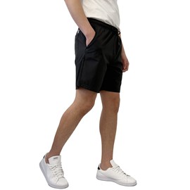 Southpole Men's Quick-Dry Water Resistant Nylon Shorts Inseam 7, Black, Medium Short