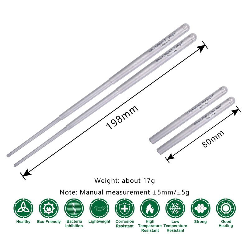 iBasingo Titanium Foldable Chopsticks Camping Travel Retractable Chopsticks Ultralight Reusable