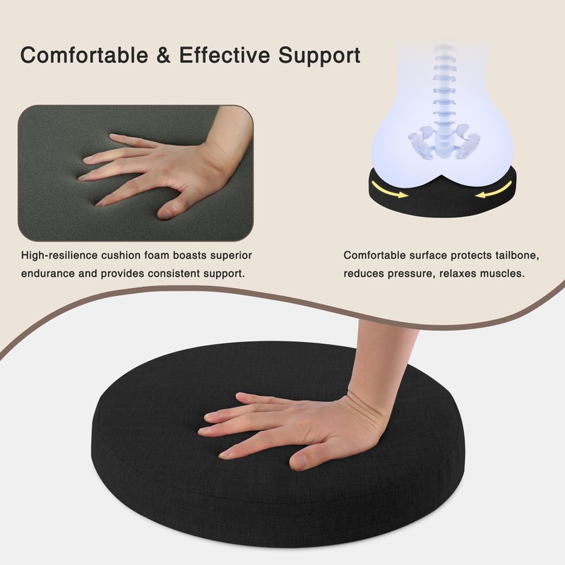 OVOV Round Chair Cushions for Dining Chairs 2 Pack Extra