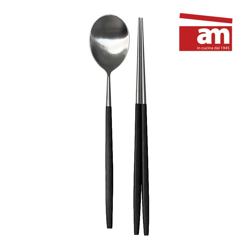 am Italian 4-person cutlery set square solid all-in-one 4P (spoon