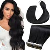 LaaVoo Tape-In Extensions Real Hair Black Hair Extensions Tape Real
