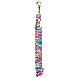 Weaver Leather Mini/Pony Lead Rope, Pink Fusion/Purple Jazz/Hurricane Blue/Lime Zest, 1/2" x 7'