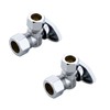 (2-Pack) Cyrret Angle Stop Shut off Valve, 1/4 Quarter Turn,