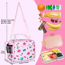 hombrima Insulated Lunch Box Bag, Kids Thermal Cool Bags with Adjustable Strap for Adults Children Women Men Boys Girls School Office Outdoor