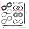 Infinity Stencil, 4.5 x 4.5 pulgadas, 6 símbolos de infinito