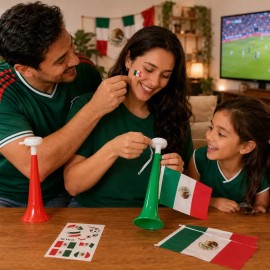 6 Trompetas Con Bandera México Mundial 2026 Fútbol, Vuvuzela Para Fiesta, Partido, Estadio, Aficionados, Porra, Celebración, Accesorios Para Animar