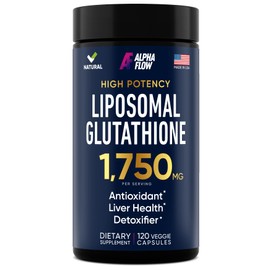Liposomal Glutathione Supplement 1000MG + 750MG- Glutathione Liposomal with VIT C + Phospholipid Antioxidant Complex - Liver Detox and Immune Support Supplement - 120 Caps - Powder&Liquid Alternative