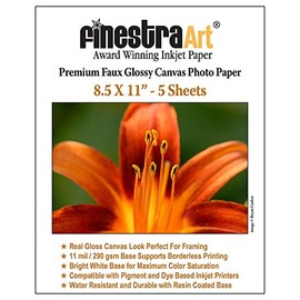 8.5" X 11" Canvas Textured Premium Inkjet Photo Paper - 5 Sheets