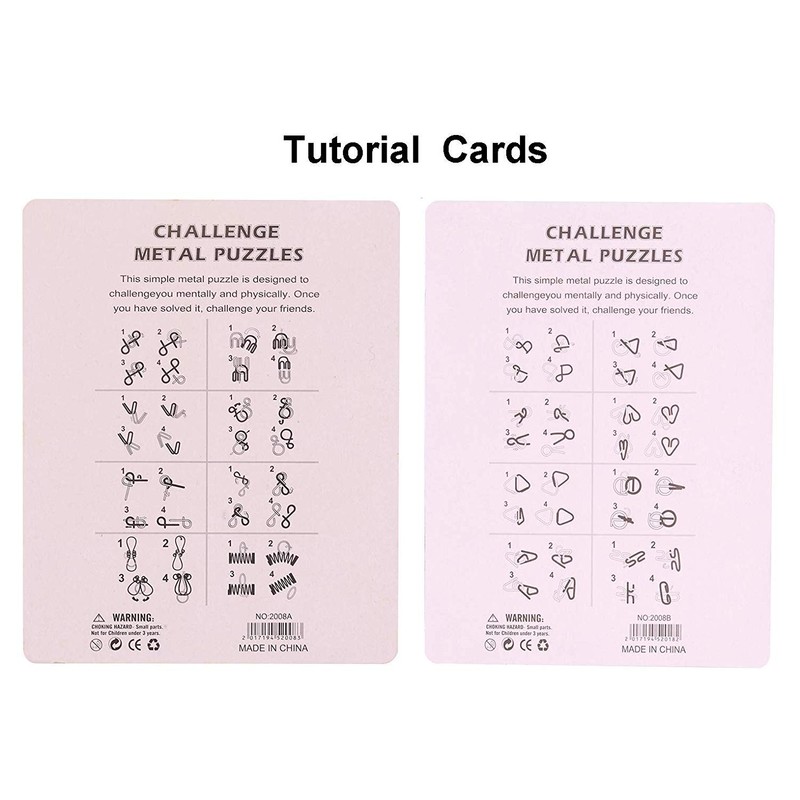 Brain Teaser Puzzle 20Pcs Unlock Interlock Game IQ Test Wooden