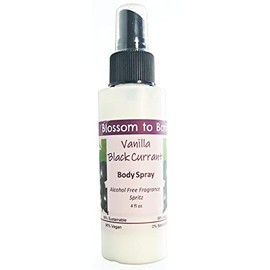 Blossom to Bath Vanilla Black Currant Body Spray (4 Ounce) - Natural Fragrance - Energizes Skin with a Sensuous Berry Scent