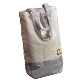 UBUYI Cotton Bag 20 x 42 x 10 cm, 450 g/m² Thick Shopping Bag, Fabric Bag, Long Handle Carry Bag, Women's Student (Navy Blue), gray