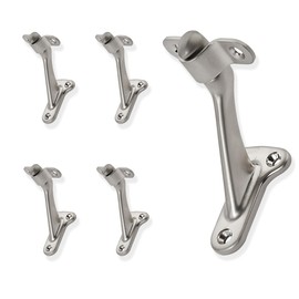 ZAUYX 5 Pack 3 Inch Hand Rail Bracket Brushed Satin Nickel Stair Brackets Heavy Duty Handrail Brackets for Stairways Handrail Staircase Bracket
