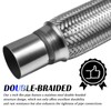 8" x 2" Stainless Steel Flex Pipe Exhaust,Double Braided Exhaust