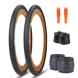 MEGHNA 20 inch Bike Tire Folding Bike Tire 20 x 1 3/8 inch Foldable Tire Replacement Street Tire (37-451mm) for Road Racing Fast Rolling for City Bike Freestyle