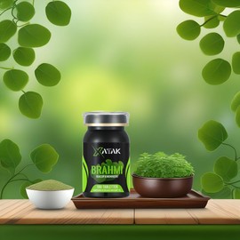 XATAK Bio Brahmi+ | 1.500mg Bacopa monnieri Pulver | 2% Bacoside | Laborgeprüft | Vegan & Zusatzfrei | Originale Brahmi Pulver BIO aus Indien 180 Tabletten