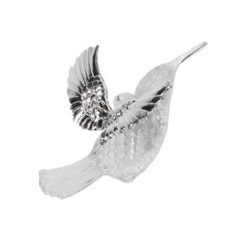 Gisela Graham : Christmas Decoration : Acrylic Glass Effect Hummingbird with Silver Wings