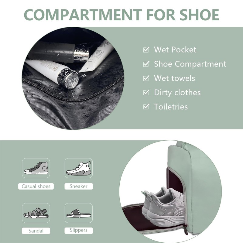Gym Bag for Women with Shoes Compartmen, Duffle Travel Bag