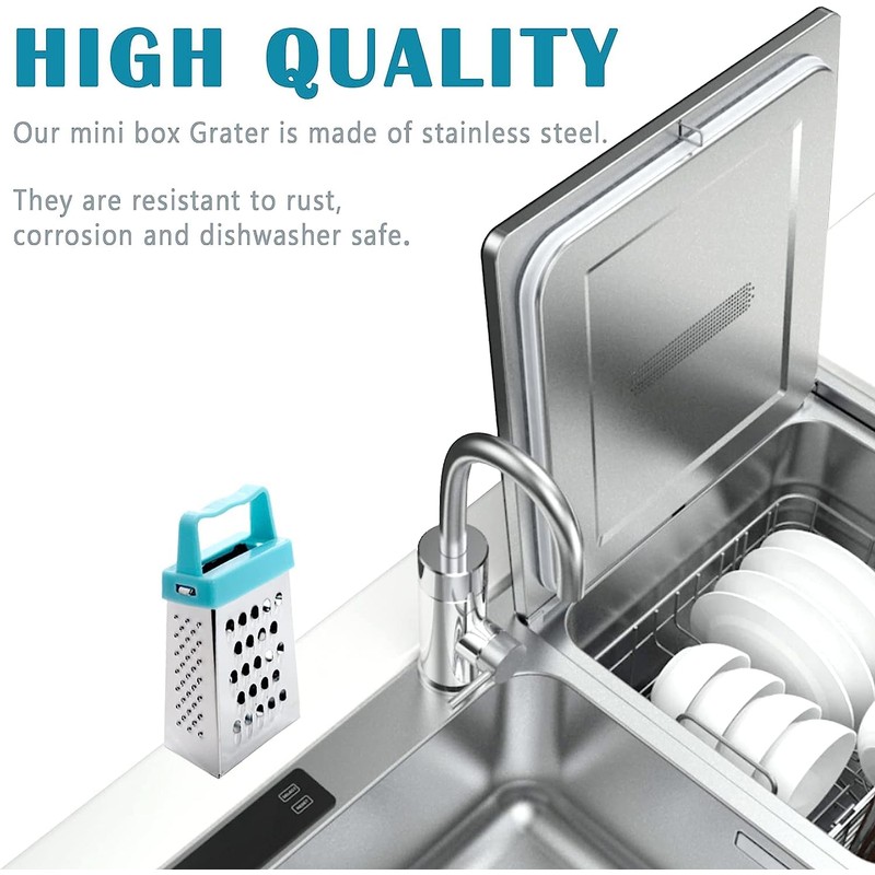 3Pcs Mini Cheese Grater, Professional Box Grater, Stainless Steel with