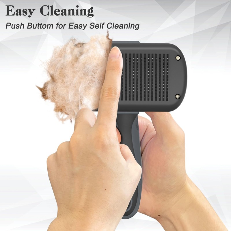 Dipoo Self-Cleaning Deshedding Brush for Dogs & Cats - Skin-Friendly