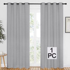 NICETOWN Blackout Thermal Insulated Curtain - Grommet Top Curtain Panels Window Blinds for Bedroom/Living Room, Sold as 1 Panel, 52W by 84L Inches, Silver Grey