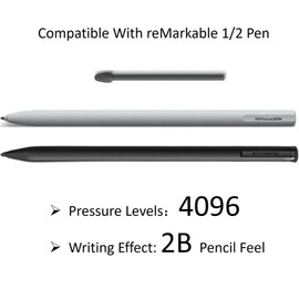 10PCS Marker Tips for Remarkable Pen Tips, Durable Pen Tips Compatible with Remarkable Stylus Pen,Marker Plus Pen, Marker 2 Pen Nibs with Tool&Storage Box (10PCS Tips-Black)