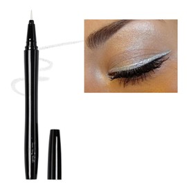 MAEPEOR Waterproof Liquid EyeLiner Smudge-Proof & Transfer-Resistant Ultra-Fine Eyeliner Pen Stay All Day Makeup with Fine Brush Tip Lasting Satin Finish (05 Platinum Silver)