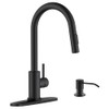 APPASO Black Kitchen Faucet with Soap Dispenser, Matte Black Kitchen