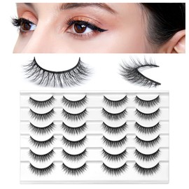SONAFEEL Short EyeLashes Natural Look Cross Wispy Daily Lashes Pack 3d Mink Lashes Fluffy Pestañas Natural False Lashes 12mm Reusable Handmade Fake Eyelashes