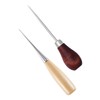 Gatuida 2Pcs Wooden Handle Leather Awl Tool for Bookbinding and