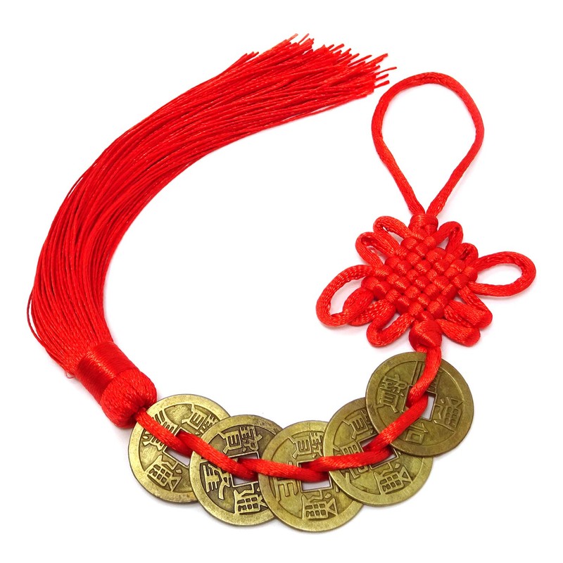 Honbay Handicrafts 5PCS Red Chinese Knot Tassels Hanging Decorations Chinese