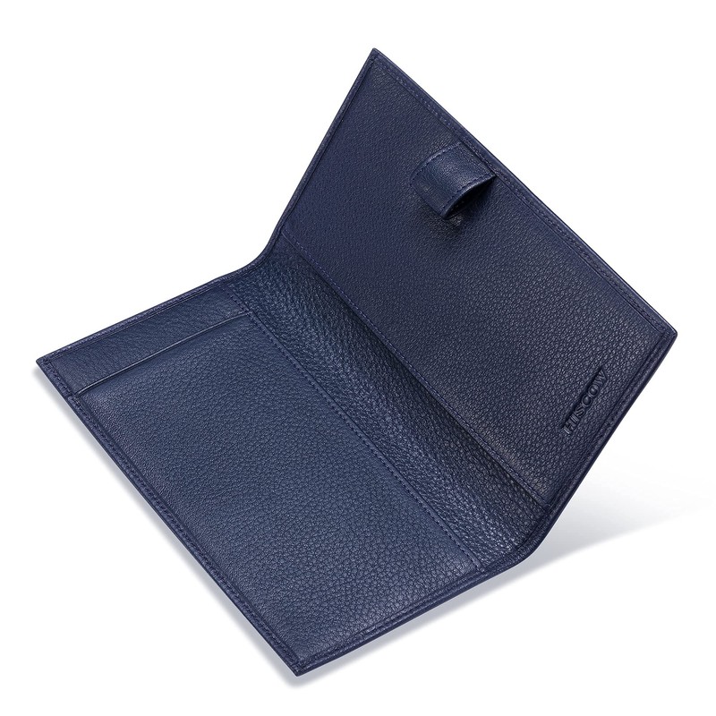 HISCOW Funda flexible de piel para chequera, con divisor, piel