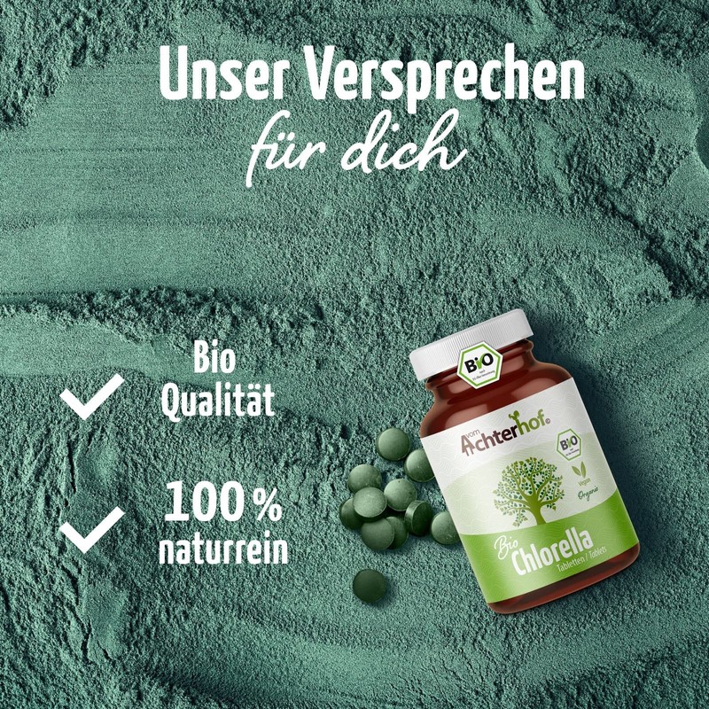 Achterhof Chlorella Organic Pellets | 400 Tablets | with 6