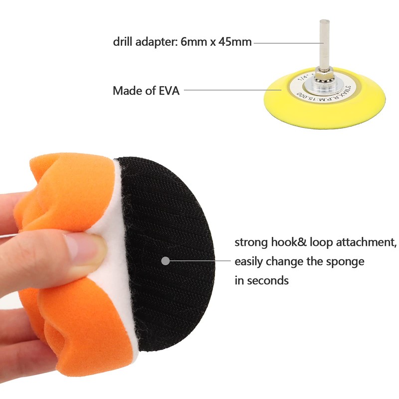 Car Headlight Restoration Kit, 3 Inch Car Polishing Sanding Discs