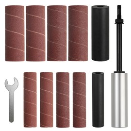 HANPINYUAN Hand-Held Drum Spindle Sander for Woodworking，Rubber Sanding Drum for Drill（Silvery）