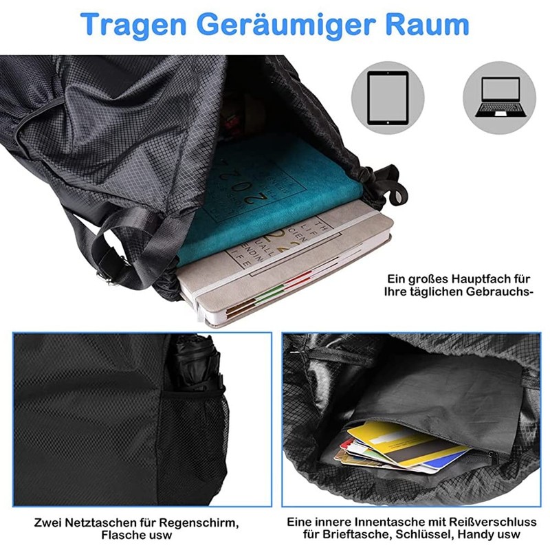 KUNLONGSKY Waterproof Sports Bag with Zip Inner Pocket Hipster Lined