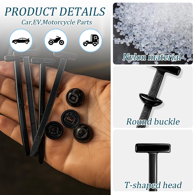 Cable Tie Buckle, 120 Pcs Nylon Universal Snap-Fit Fastening Clips
