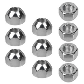 1/2''-20 Trailer Lug Nuts（10pcs） 50-53911 Open End Round Head Nuts 509 Tire Nuts for 1/2 Inch Wheel Bolts Rv Camper Truck Tire Bolts, Zinc Plated for Corrosion Resistance