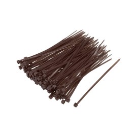 sourcing map Pack of 100 Cable Ties 100 mm x 2.5 mm Self-Locking Nylon Cable Ties Brown