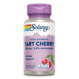 Solaray Sour Cherry (Tart Cherry) 425 mg per capsule, 90 capsules, laboratory tested, gluten-free, vegan, without genetic engineering, dietary supplement with antioxidants and nutrients