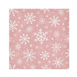 Cloth Napkins Set of 6 Snowflakes Pink Printed Decorative Polyester Dinner Napkins Soft Comfortable Reusable Table Cloth Napkins for Family Dinner Banquet Wedding Festivals Party, 20x20in