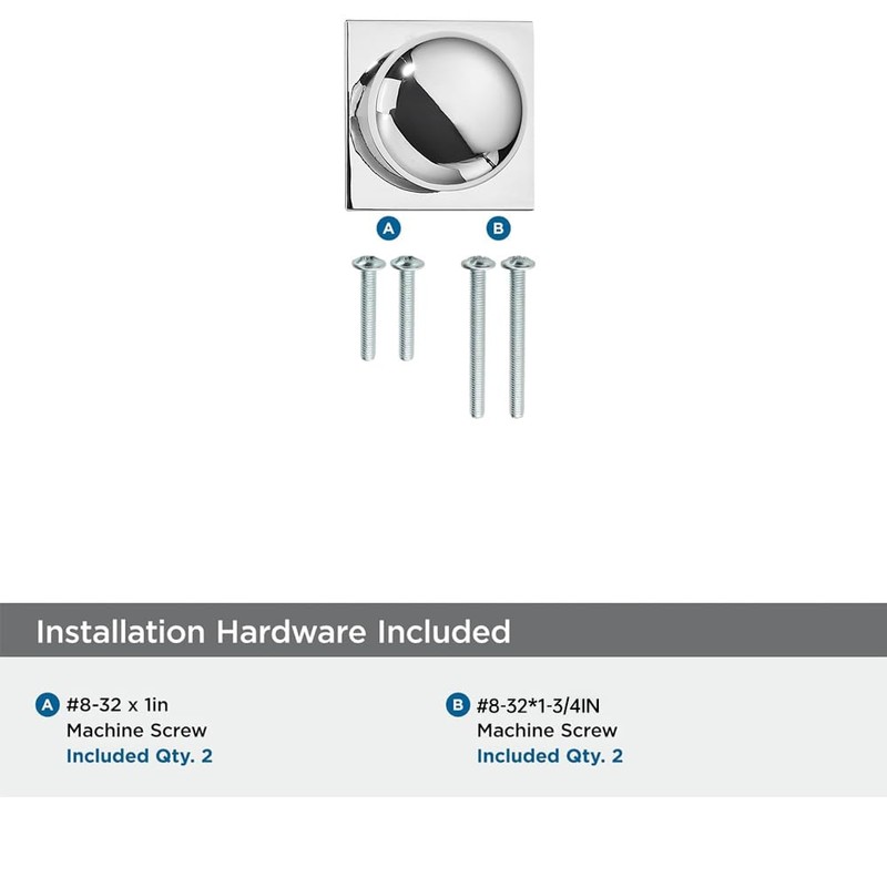 khtumeware 10 Pack 1-1/2 Inch Polished Chrome Cabinet Knobs with