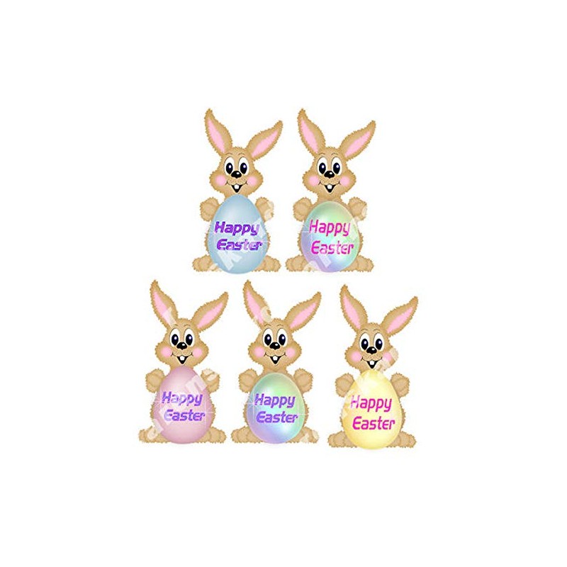 Easter Bunny Card Making Toppers Pastel Craft Embellishments x 5