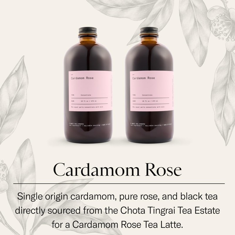 Dona Cardamom Rose Tea Concentrate, Small-Batch, Single-Origin Spices, Hot or