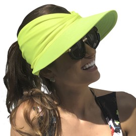 YAMEE Sun Hat Women's Summer Hat Beach Hat Visor Cap Women's Beach Visor Sun Visor for Tennis Golf Beach UV Protection, light green