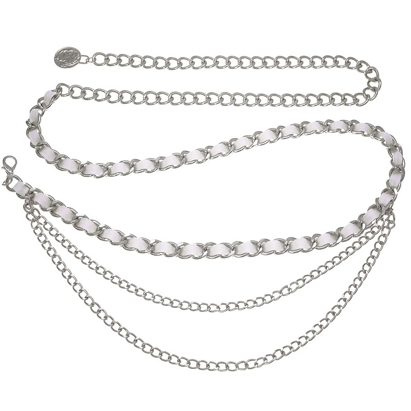 Liutufy Multi-layer Waist Chain Belt Stylish Leather Waist Chain for