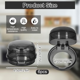 5-Pack Stove Knob Covers for Child Safety - Heat Resistant Gas Stove Lock, Baby Proof Oven Knob Guard, Easy Install Black Covers for Toddlers and Pets