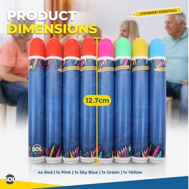 SOL 8pk Bingo Dabbers, Assorted Colour Pack, Fast-Drying Ink, Easy-Grip Pen Design, Mess-Free Markers, Smooth Application, Ideal for Games, Arts & Crafts, School Activities, Fun & Effortless Use